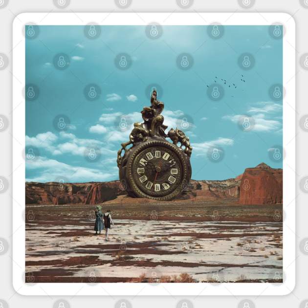 Searching For Time - Surreal/Collage Art Magnet by DIGOUTTHESKY